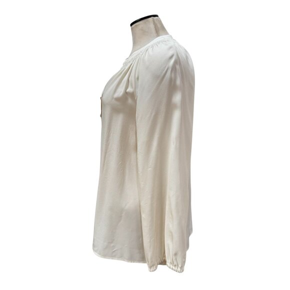 Lilly Pulitzer Elsa Blouse White Large 100% Silk - Picture 3 of 8